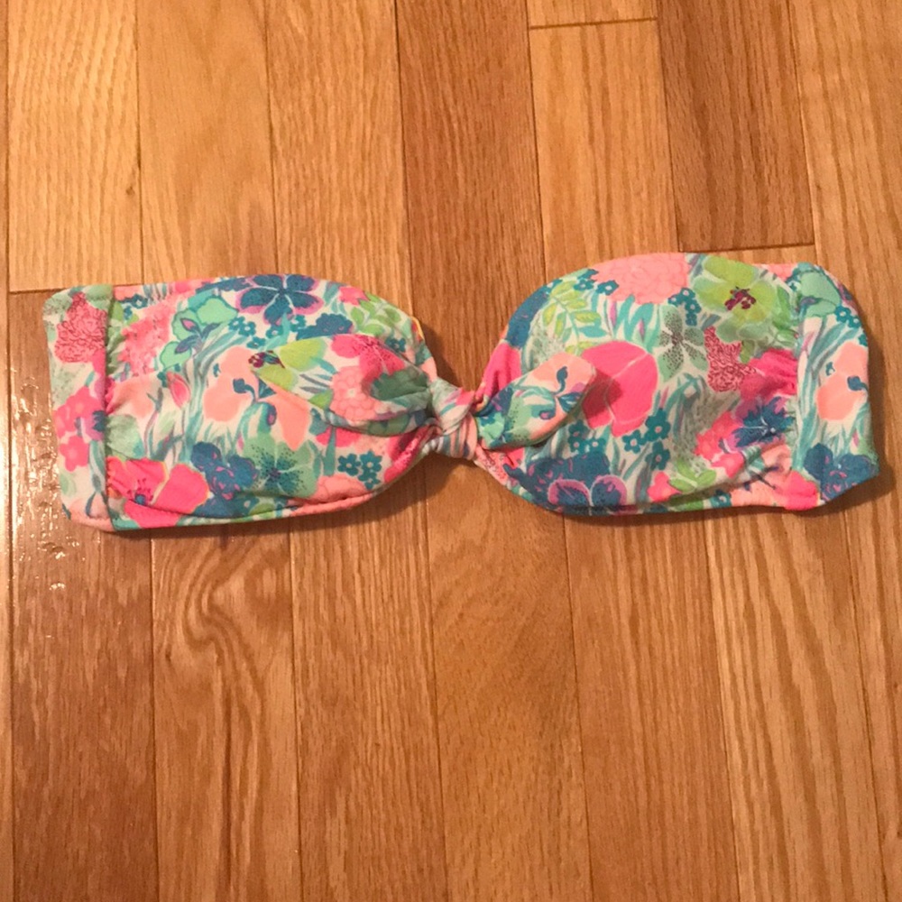 Victoria’s Secret floral strapless swim top